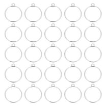 Open Bezels for Resin, 60 Pcs Alloy Round Open Back Frame Pendants DIY and Crafting, Silver Tone