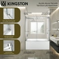 thumbnail image 6 of Kingston Brass KVTAP603216L0 60-Inch Acrylic Rectangular 3-Wall Anti-Skid Alcove Tub Combo with Tub Door (Left Hand Drain) in White/Matte Black, 6 of 9