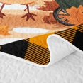 thumbnail image 5 of Erosebridal Cute Thanksgiving Chick Quilt King, Boho Mushroom Autumn Leaf King Coverlet Set for Boys Girls, Orange Black Cream, 3-Piece 1 Bedspread and 2 Pillowcases, 5 of 7