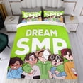 thumbnail image 4 of Dream SMP Conjunto de sábanas temático, trío de piezas, cómodo y amigable con la piel, diseño único, regalo de decoración para el hogar para familiares, amigos y fans, 90 cm * 190 cm, 4 of 6