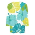 thumbnail image 5 of JTZGDY 3/4 Length Sleeve Tops for Women Loose Fit Casual Beach Tropical Printed Summer Crewneck Oversized Tunic Blouse Lightweight Cozy Graphic Vacation T-Shirts Multicolor#06 S, 5 of 6
