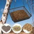 thumbnail image 3 of MUAXDA Hanging Bird Feeder Tray, Metal Mesh Platform Seed Feeder with Durable Chains for Outdoors Garden Great for Attracting Birds, 3 of 7