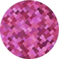 thumbnail image 1 of Ahgly Company Machine Washable Indoor Round Transitional Crimson Purple Area Rugs, 4' Round, 1 of 7