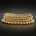 thumbnail image 4 of EOEMY Luxury 14K Gold Plated Beads 4/5/6/8 Beaded Bracelets Men Women Stacking Bangle-5mm, 4 of 9