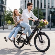 PostJoy Electric Mountain Bike 26 1500W Peak Motor, 65 Miles 28MPH Ebike, 480Wh Battery Electric Bicycle for Adults 7 Speed Electric Bicycles Front Fork Suspension