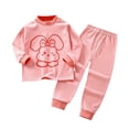 thumbnail image 2 of BOOMNY Child Girls Thermal Underwear Sets 2 Peice Cartoon Graphic Long Sleeve Sleepwear Tops Pants Pjs Set for Kids Warm Winter Loungewear Homewear, 2 of 4