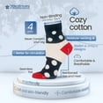 thumbnail image 3 of 7BIGSTARS KINGDOM Women's Cotton Diabetic Quarter Novelty Loose Fit Socks - 4 Pack Medium - Seamless - Stripe - Polka Dot - Sock Size 9-11 Shoe Size 5-9 M Dark Navy, Blue, Red, White, 3 of 11