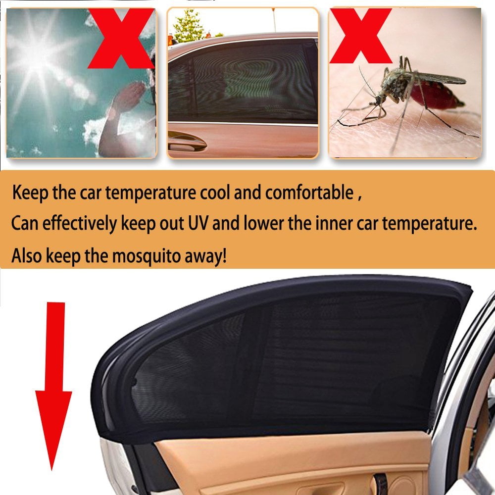 Car Sun Shade (5 Pcs of Set),iClover Folding Baby Sun Shades Protector for  Side and Rear Window with Suction Cups Windshield Sunshade Blocks over 98%