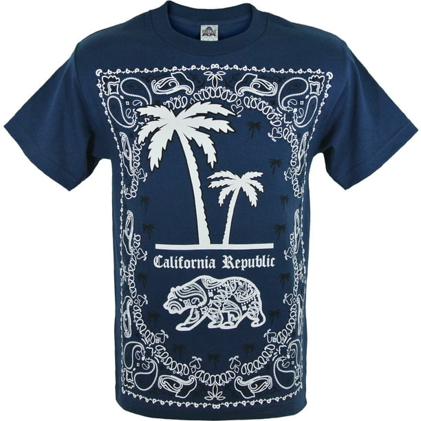 Paisley California Republic Shirt CA Bear (Navy Blue, 3XL) - Walmart.com