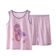 thumbnail image 3 of Hiijoy Toddler Girls Pajamas Cartoon Print Tank Top Shorts Breathable Homewear, Sizes 3-4T, 3 of 3