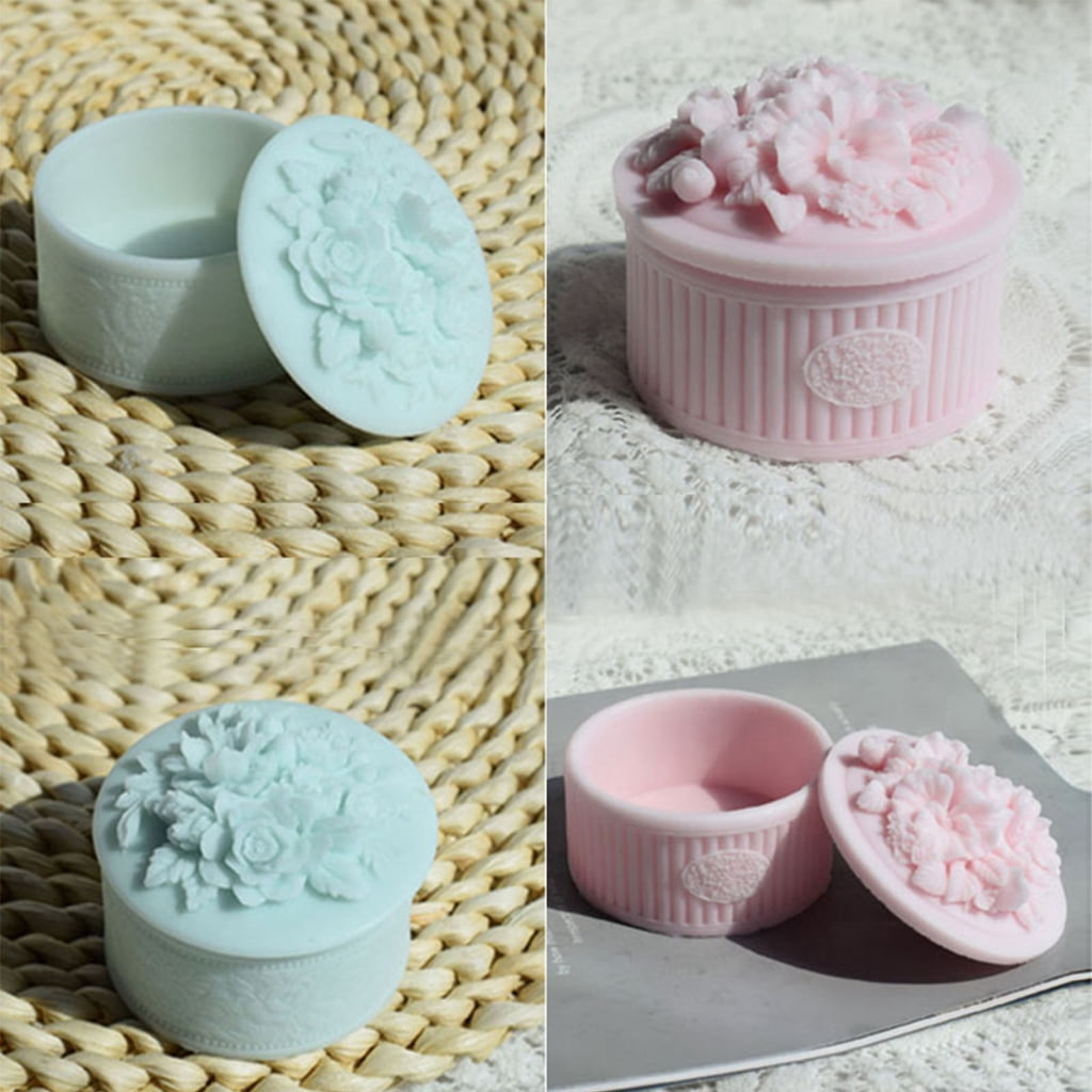 Yammee Rose Decorative Storage Box Container Molds Storage Box Silicone Mold for DIY Epoxy Resin Trinkets Holder Home Decor