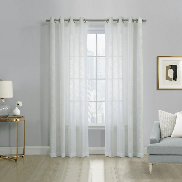 Loft Living Banan Sheer Grommet Single Curtain Panel 52 x 84 in White