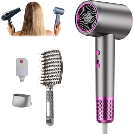 LANFENG Hair Dryer Travel Size Hair Dryer for Curly Hair - 2000W Eliminates Frizz, High-Speed Drying