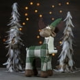 thumbnail image 2 of Northlight Buffalo Plaid Standing Moose Christmas Decoration - 14" - Green and Brown, 2 of 6