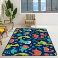 thumbnail image 3 of Coolnut Area Rug 60 x 39 inch (5'x 3'3"), Leaves with Cute Dinosaurs Nursery Rug Floor Mat Kids Playing Mat for Living Room Bedroom, 3 of 6