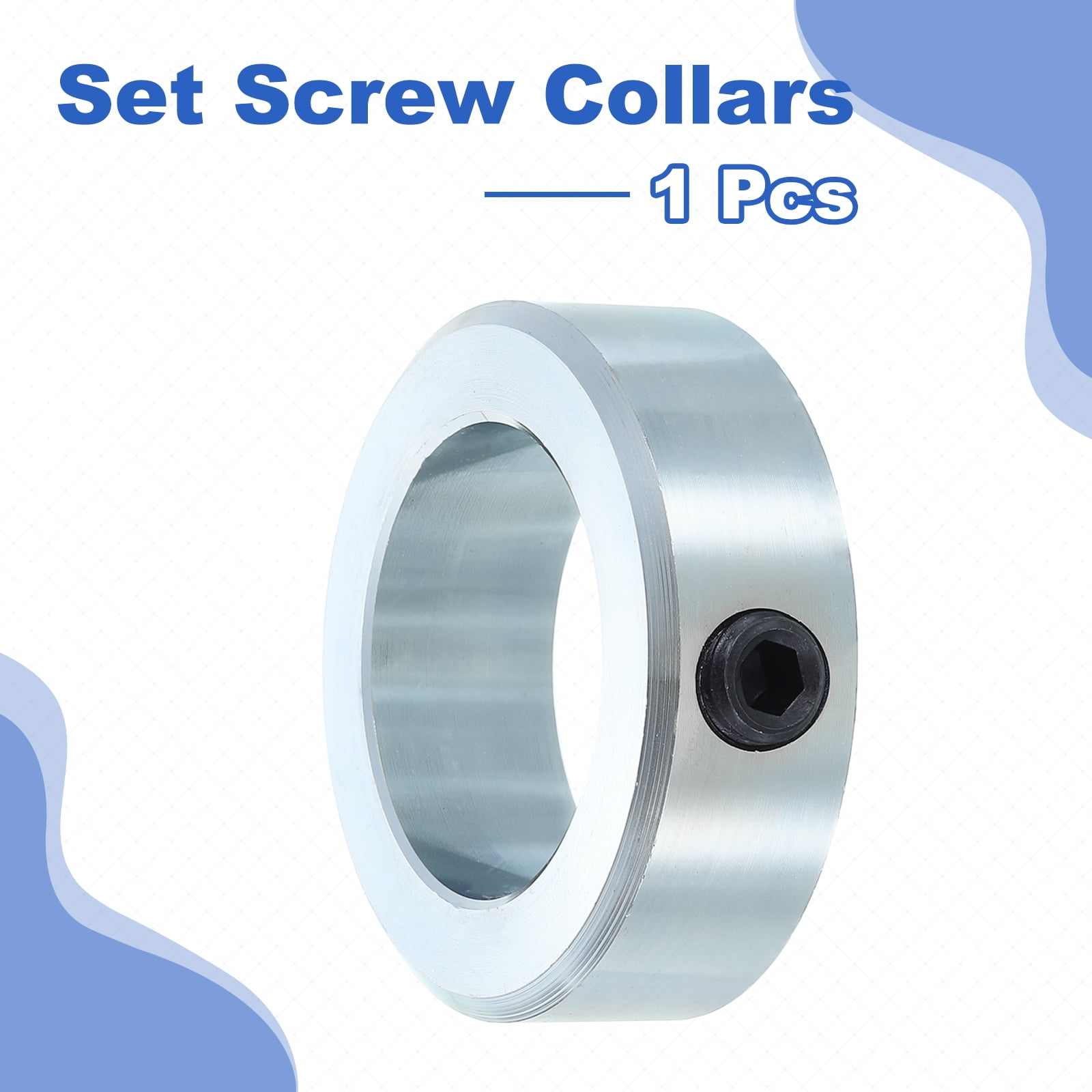 Uxcell Set Screw Collars 1-13/16" Bore Zinc Plated Steel Shaft Collars, 2-3/4" OD, 7/8" Width Axle Collar Clamp for Linear Rod Shaft Guide