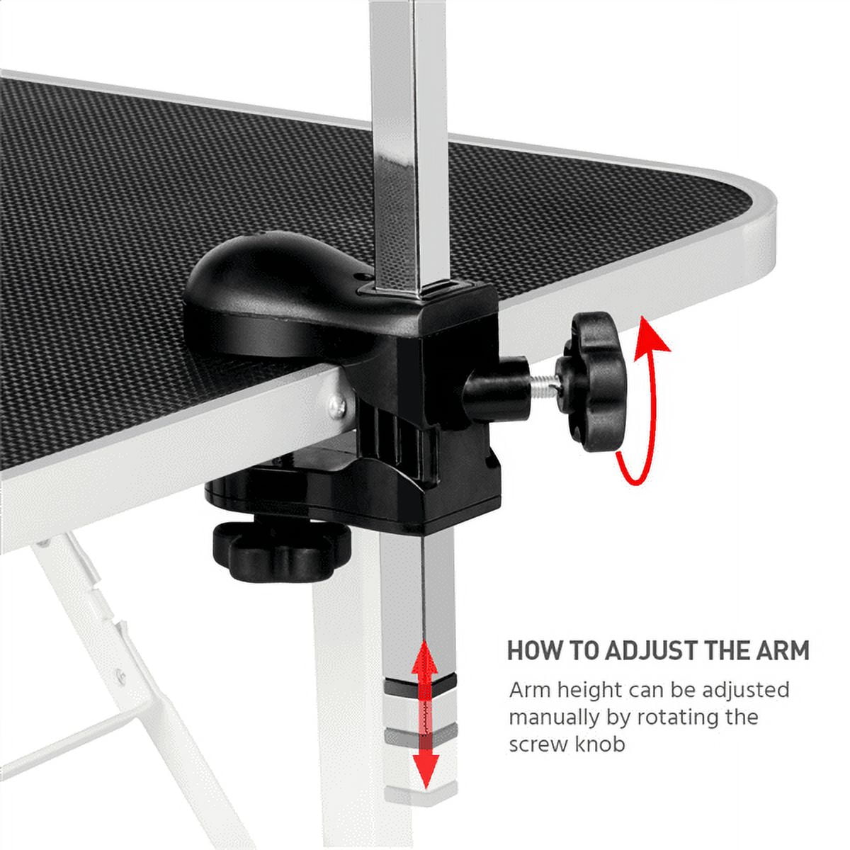 Alden Design 36"L Adjustable Foldable Pet Grooming Table, Black