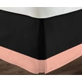 thumbnail image 3 of D.N.G. BEDDINGS Luxury 1 Piece Split Corner Two Tone Tailored Bed Skirt, Twin Size 10 Inch Deep Pocket, 800 Thread Count, 100% Egyptian Cotton, Solid Black/Peach Color., 3 of 3