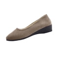 thumbnail image 2 of CQONEPT Womens Ballet Flats Business Office Work Dress Shoes Low Wedge Round Toe Slip Ons Comfortable Dressy Casual Flats Shoes Khaki 42, 2 of 6