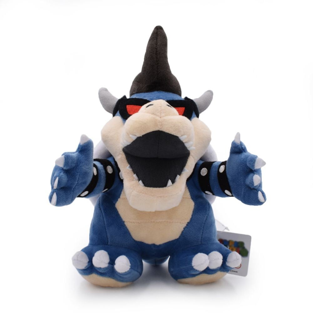 Funnytoys 11' Super Mario Dark Blue Bowser King Koopa Plush Toy Jumbo Size Stuffed Doll Cartoon Plushies for Kids Birthday Gift