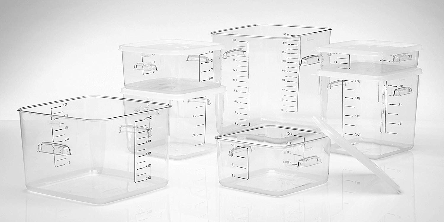 Rubbermaid FG630200CLR Food Storage Container, 2 QT, Square, Clear