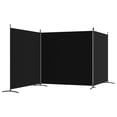thumbnail image 3 of vidaXL 3-Panel Room Divider Black 525x180 cm Fabric, 3 of 5