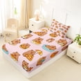 thumbnail image 4 of Erosebridal Funny Capybara Pattern Twin Sheet Sets,Hawaii Summer Holiday Bedding For Kids Girls 3pcs, 4 of 6