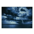 thumbnail image 3 of Nature Cutting Board, Majestic Sky View with Huge Rain Clouds All over the Sea and Vibrant Storm Rays Print, Decorative Tempered Glass Cutting and Serving Board, Small Size, Blue, by Ambesonne, 3 of 5