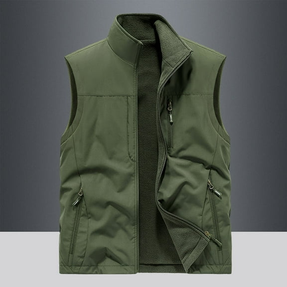 Blczomt Outerwear Vests Men Clearance Jacket Green Full Zip Jacket Lightweight Casual Coats for Men XXL