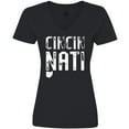 thumbnail image 3 of Inktastic Cincinnati, Ohio Distressed Font Women's V-Neck T-Shirt, 3 of 5