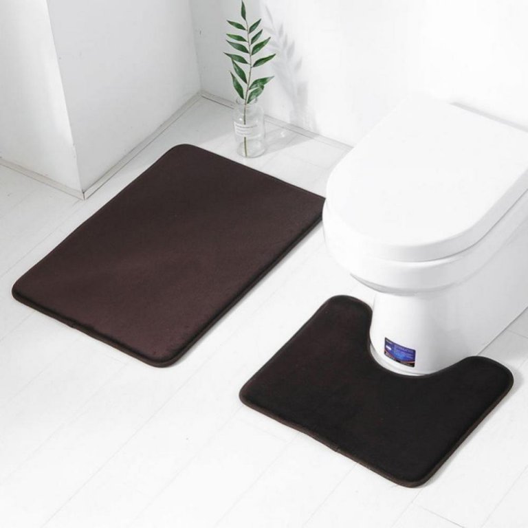 Memory Foam Bathroom Mat Set, 2pcs Soft Bathroom Rugs, 18.5x23.6 And  23.6x19.6 U Shape, Suitable For Bath Mat, Toilet Lid Cover, Absorbent,  Non-slip, Thick, Quick Dry, Applicable To Bathroom Mat