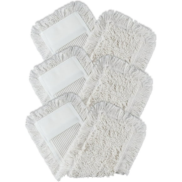 Universal Mop Pad Refill for Industrial Class Floor Dust Mop, Eco-friendly Cotton High Fiber Density Wet Dry Dust Mop for Office Garage Hardwood Warehouse Factory Mall (3PCS)