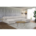thumbnail image 4 of Pemberly Row Contemporary Cream Finish Velvet 3pc. Sectional, 4 of 15