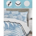 thumbnail image 4 of Quilts Twin-XL Size Bedding Set, Blue Palm Leaf Lightweight Quilted Comforter, Summer Coastal Botanical Tropical Soft Reversible Bedspread Coverlet with Pillow Covers for All Season, 68" x 98", 4 of 7