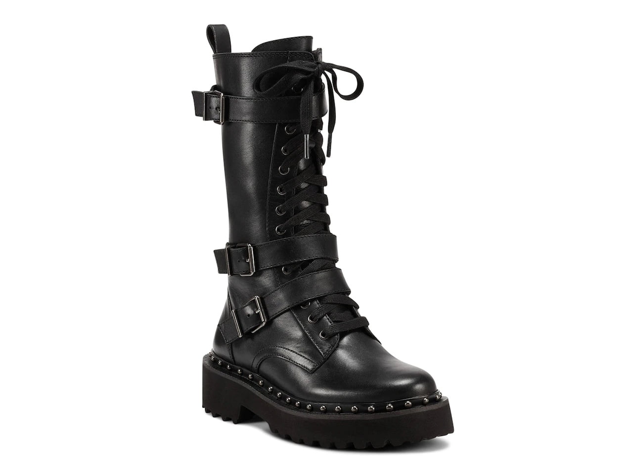 Vince Camuto Meterla Black Lace Up Mid 