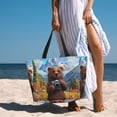 thumbnail image 6 of Daiia Snowy Mountain Photography Bear Beach Travel Bag - Water-Resistant Beach Bag, Lightweight Tote with 7 Pockets for Women and Men - Gym,Pool,Camping,Reusable Grocery Bag, 6 of 7