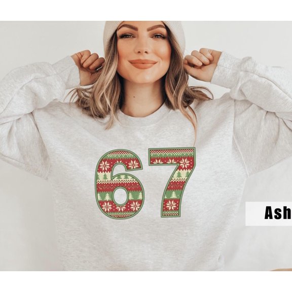 6 7 Funny Trendy Shirt, Teacher Ugly Christmas Sweater, 67 Faux Embroidery, Six Seven Christmas Sweater, Funny Teacher Christmas Gift