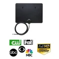 thumbnail image 2 of Digital Indoor HDTV Antenna Flat Black w/ 3FT RG6 Coaxial Cable – 45 Mile VHF/UHF TV Signal Receiver, F-Type Extension Cord for Cable TV, Satellite, OTA Broadcast, 1080p Ready Plug & Play Setup, 2 of 7