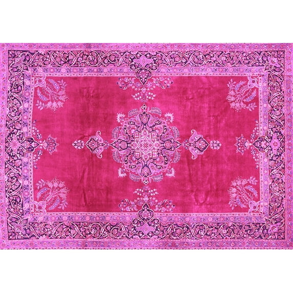 Ahgly Company Indoor Rectangle Persian Pink Traditional Area Rugs, 8' x 10'