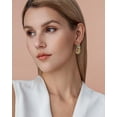 thumbnail image 4 of SNGIA 18K Gold Plated Chunky Twisted Open Hoop Earrings for Women with Sapphire Accent, 4 of 5