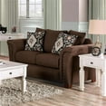 thumbnail image 3 of Furniture of America Jaqui Transitional Fabric 2-Piece Sofa Set in Chocolate, 3 of 9