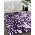 thumbnail image 3 of Ahgly Company Machine Washable Indoor Rectangle Transitional Dark Purple Area Rugs, 6' x 9', 3 of 7