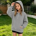 thumbnail image 3 of Mifsaly Girls Pullover Hoodie Kids Long Sleeve Hooded Sweatshirt Comfortable Back to School Fall Winter Outerwear with Pocket, 3 of 6
