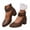 Brown, variant on Heels for Women Closed Toe Dress Shoes Ankle Strap Zipper Block Heeled Pumps Shoes