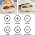 thumbnail image 4 of Double Layer Bento Box | Microwave Safe Lunch Container | Leak Proof | Compartmentalized Plastic Food Storage | 1200ml Capacity | Green | 1 Pack | 21x14.5x8cm, 4 of 6