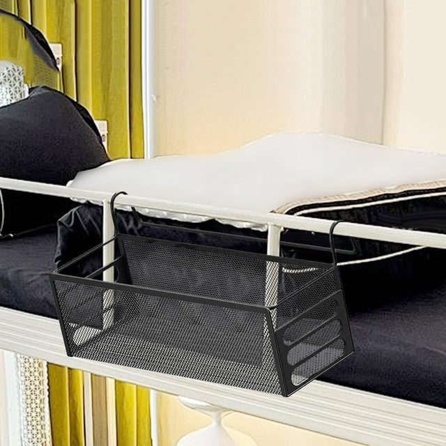 Cesta de almacenamiento colgante para mesita de noche, estante organizador colgante para dormitorio, cama, litera, hotel, teléfono, libros, bebidas y S