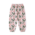 thumbnail image 4 of CPNG Girls and Boys Jogger Sleeping Pants Elastic Waistband Lounge Pants Solid Color Flower Printed Homewear Pants, 4 of 4