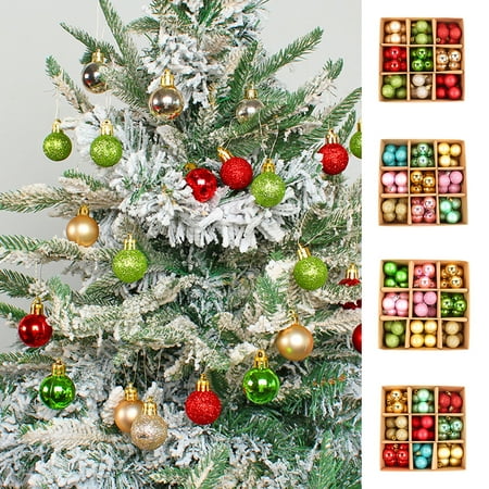 

Juhai 54Pcs/Set Christmas Ball Electroplating Shatterproof Bright Color Delicate Boxed Festival Prop High Gloss Xmas Tree Decoration Ball Pendant Party Supplies