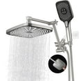 thumbnail image 5 of Large Shower Head with Handheld Spray  and Extention Arm  Rain Rainfall Waterfall  Pressure Shower Heads  Modern Showerhead with Diverter - Height/Angle Adjustable(Matte ), 5 of 5
