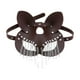 thumbnail image 4 of Máscara de gato de cuero PU, máscara de borla de cadena de Metal, cubierta facial de moda nocturna Marrón oscuro jinwen Accesorios de mascarada, 4 of 7